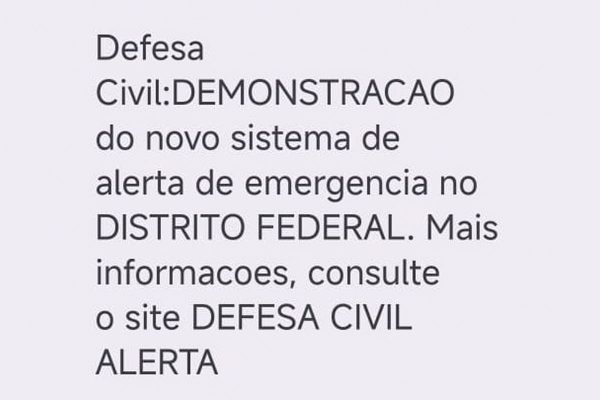 Defesa Civil testa aviso de desastre via celular no DF, GO, MS e MT